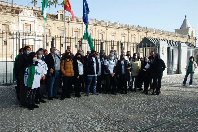 La plataforma 'Salvemos Doñana' se trasladó el lunes al Parlamento de Andalucía para entregar un manifiesto.