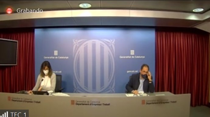 El director general de Relaciones Laborales, Trabajo Autónomo, Seguridad y Salud Laboral de la Generalitat, Enric Vinaixa, en rueda de prensa telemática para valorar los datos del paro