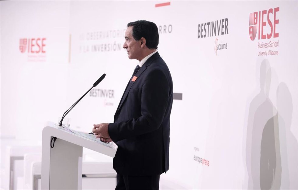 Archivo - El presidente de Inverco, Ángel Martínez-Aldama, interviene en la presentación del III Observatorio del Ahorro y la Inversión en España, en el Palacio de la Bolsa, a 18 de noviembre de 2021, en Madrid, (España).