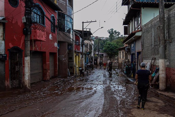 Inundación en Raposos, Brasil, en una imagen de archivo. 