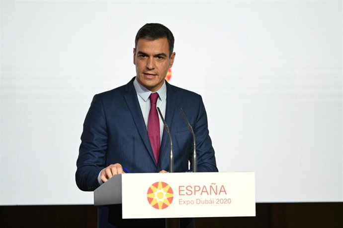 El presidente del Gobierno, Pedro Sánchez, durante su visita a Emiratos Árabes Unidos