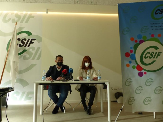 El presidente de CSIF Andalucía, Germán Girela, en rueda de prensa.