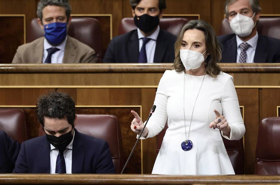 La portavoz parlamentaria del PP, Cuca Gamarra, interviene en una sesión plenaria en el Congreso