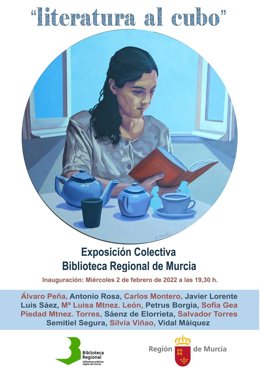 La Biblioteca Regional inaugura 'Literatura al cubo', una muestra de artistas plásticos murcianos