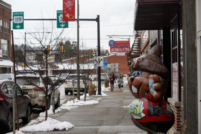 Archivo - La víspera del Día de la Marmota el 1 de febrero de 2021 en Punxsutawney, Pensilvania.