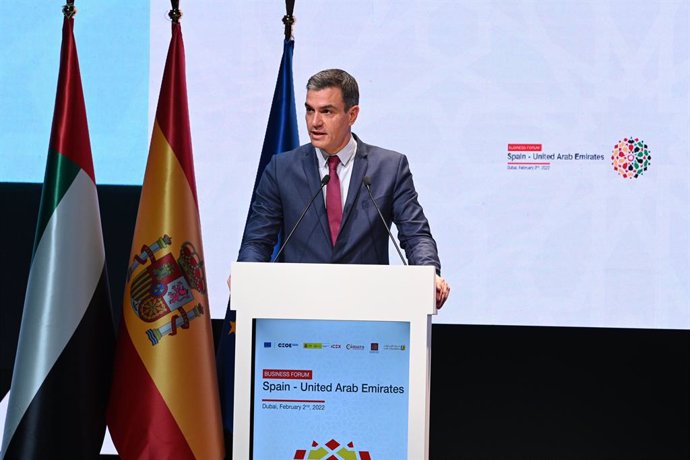 El presidente del Gobierno, Pedro Sánchez, en Emiratos Árabes Unidos