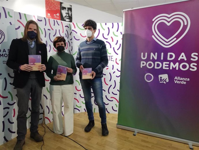 Fernández, Sánchez y Gascón presentan el programa electoral de Unidas Podemos