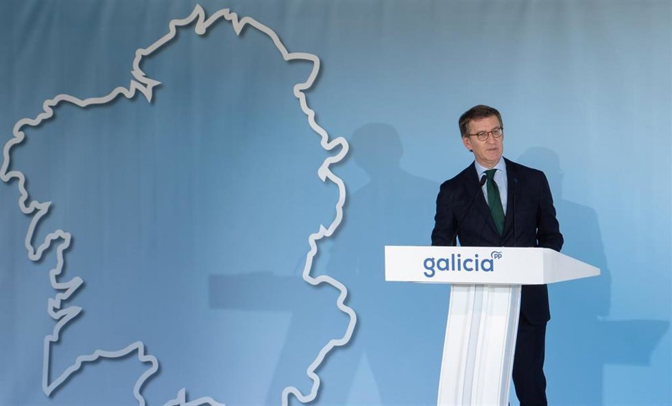 El presidente del PP gallego, Alberto Núñez Feijóo, en el comité ejecutivo de este miércoles, 2 de febrero