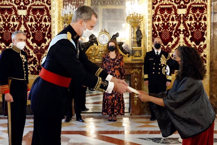 El Rey Felipe VI recibe la carta credencial de la nueva embajadora de Estados Unidos en Madrid, Julissa Reynoso