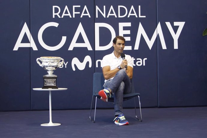 El tenista Rafa Nadal, durante la rueda de prensa.