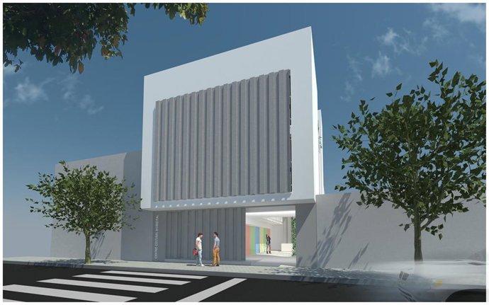 Recreación del centro cultural y educativo proyectado en La Algaba.