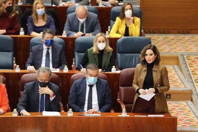 Isabel Díaz Ayuso en el Pleno de la Asamblea de Madrid