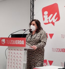 Archivo - La diputada del Grupo Parlamentario Mixto-IU, Henar Moreno, en comparecencia de prensa