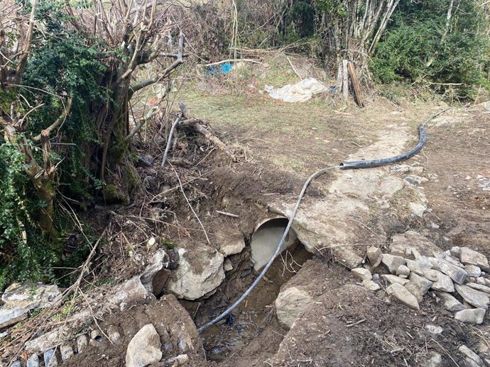 Imagen de daños provocados en Garralda por las lluvias de diciembre
