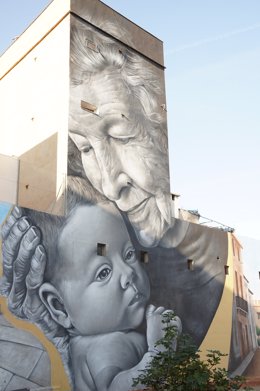 Parte del mural en Burjassot