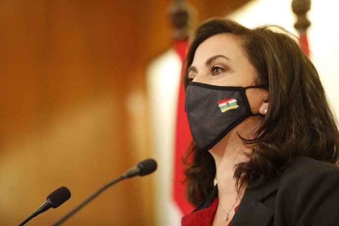 Archivo - La presidenta del Gobierno de La Rioja, Concha Andreu, en comparecencia de prensa posterior a la Conferencia de Presidentes