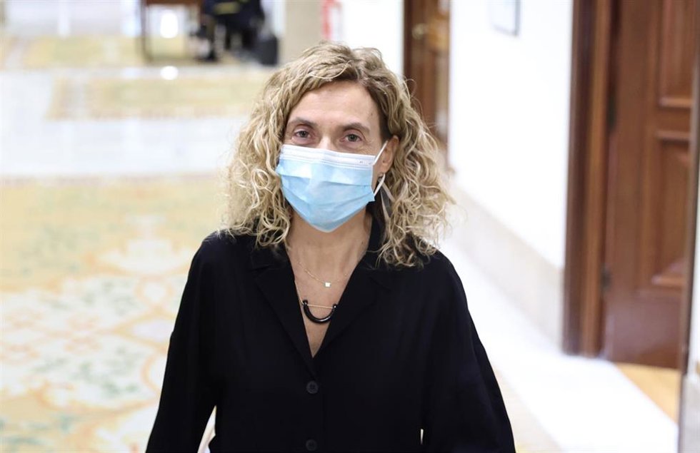 La presidenta del Congreso, Meritxell Batet, a su llegada a una Junta de Portavoces en el Congreso de los Diputados, a 1 de febrero de 2022, en Madrid (España).