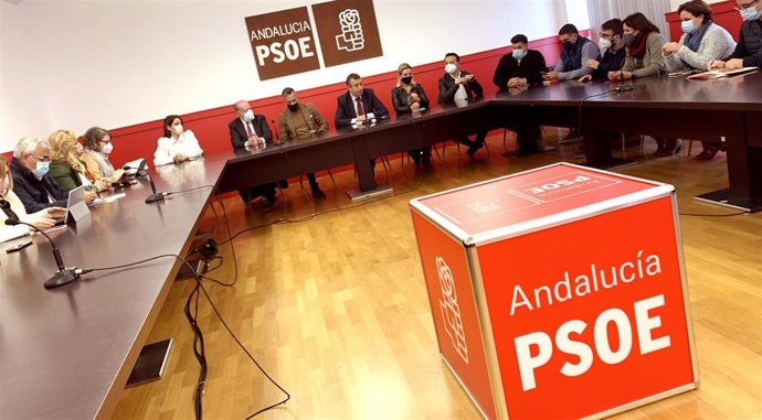 El secretario general del PSOE de Sevilla, Javier Fernández, en la interparlamentaria del partido.
