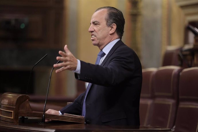 Archivo - El diputado de UPN, Carlos García Adanero, interviene en una sesión plenaria en el Congreso
