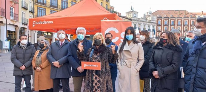 Acto de Ciudadanos en Burgos, con presencia de la vicealcaldesa de Madrid, Begoña Villacís, y la exconsejera de Sanidad Verónica Casado.
