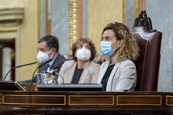 La presidenta del Congreso, Meritxell Batet, en una sesión plenaria extraordinaria en el Congreso de los Diputados.