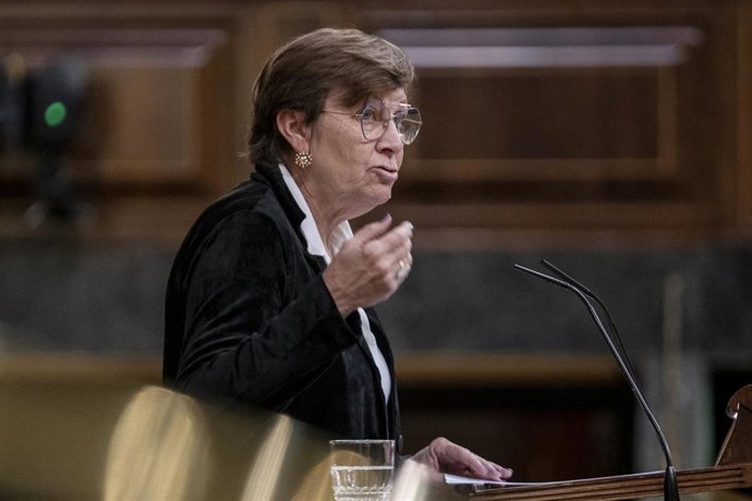 Archivo - La diputada de Unidas Podemos, Antonia Jover.