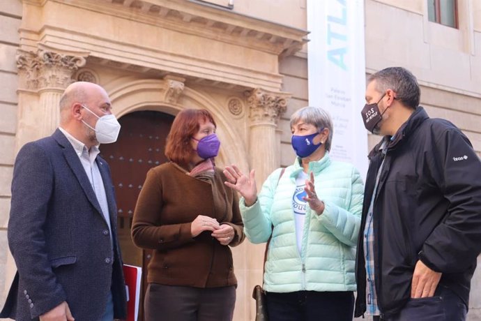 José Luis Álvarez Castellanos (IU-Verdes), María Marín (Podemos), Isabel Rubio (Pacto por el Mar Menor) y Pedro Luengo (Ecologistas en Acción)