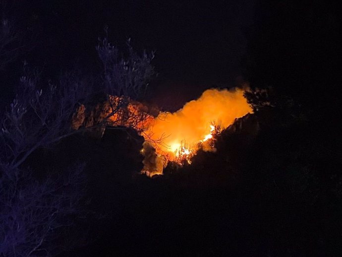 Incendio en el parque natural de la Serra Calderona