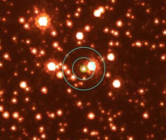 Imagen  del Hubble centrada en MOA-11-191/OGLE-11-0462, obtenida en nuestra época final en agosto de 2017.