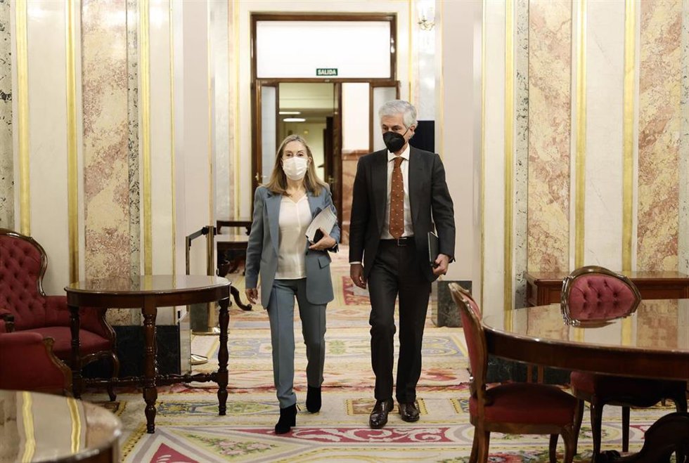 La vicepresidenta tercera del Congreso, Ana Pastor y el secretario cuarto de la Mesa, Adolfo Suárez Illana.