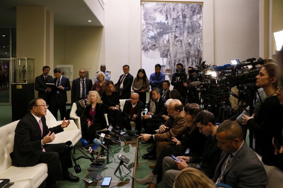 Archivo - El Representante Permanente de China ante la ONU, Zhang Jun