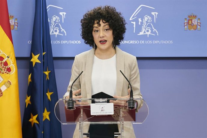 Archivo - La portavoz de En Comú Podem en el Congreso, Aina Vidal, en una rueda de prensa anterior a una Junta de Portavoces en el Congreso de los Diputados, a 21 de diciembre de 2021, en Madrid, (España).