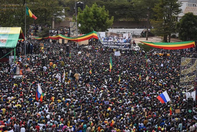 Imagen de archivo de protestas en Malí a favor de los militares golpistas