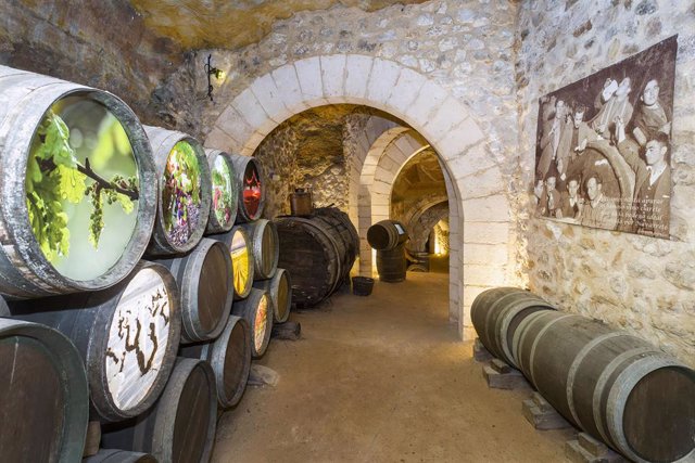 Antigua bodega subterránea de las Ánimas, reconvertida en Centro de Interpretación de la Arquitectura del Vino (CIAVIN), en un edifico del siglo XVIII, a 16 de enero de 2022, en Aranda de Duero, Burgos, Castilla y León (España).  