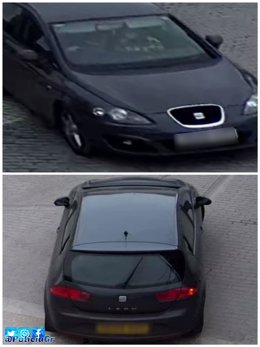 El vehículo SEAT León con matrícula de Reino Unido de los dos presuntos autores de hurtos con 'abrazo cariñoso' en Salar (Granada)