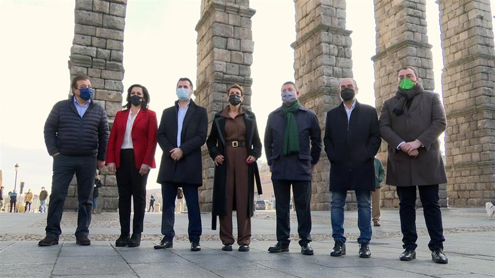 Seis presidentes autonómicos del PSOE arropan al secretario general del PSOECyL y candidato a la Presidencia de la Junta, Luis Tudanca.