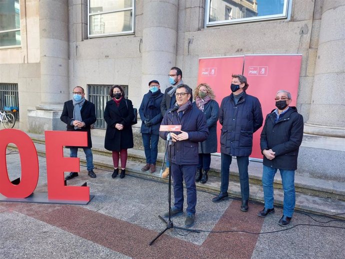 Félix Bolaños en un acto público apoyando a los candidatos del PSOE en Soria .