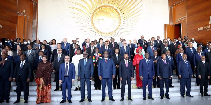 05 February 2022, Ethiopia, Addis Ababa: African leaders and heads of states pose for a group photo during the 35th Ordinary Session of the African Union (AU) Summit in Addis Ababa. Photo: Shadi Hatem/APA Images via ZUMA Press Wire/dpa