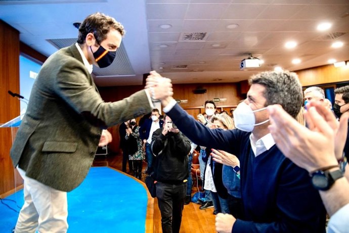 Teodoro Garía Egea y Carlos Mazón en la Interparlamentaria del PPCV