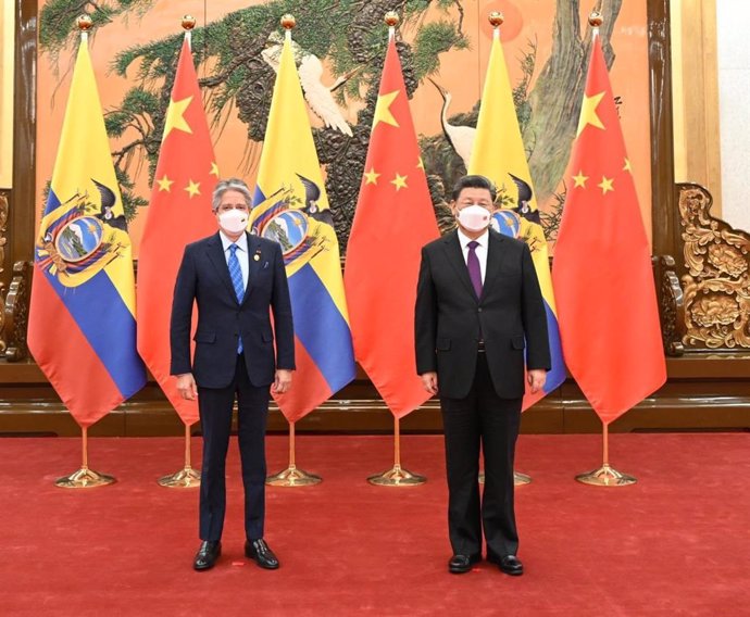 El presidente ecuatoriano, Guillermo Lasso, y el chino, Xi Jinping