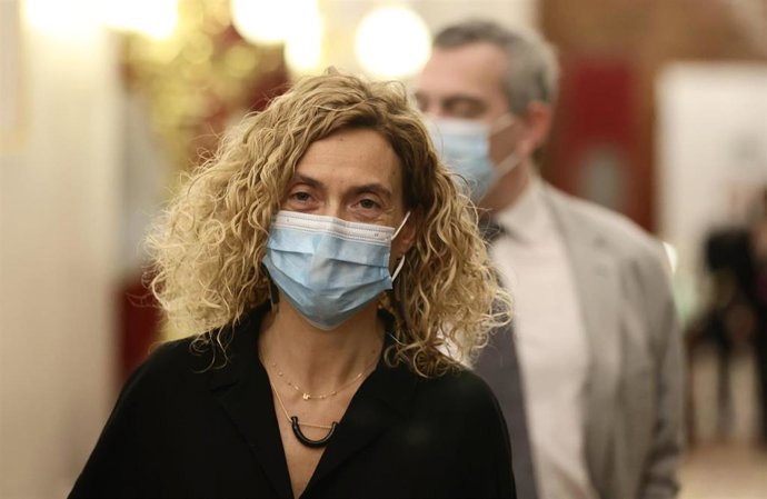 La presidenta del Congreso, Meritxell Batet, a su llegada a una reunión de la Mesa del Congreso de los Diputados, a 1 de febrero de 2022, en Madrid (España).