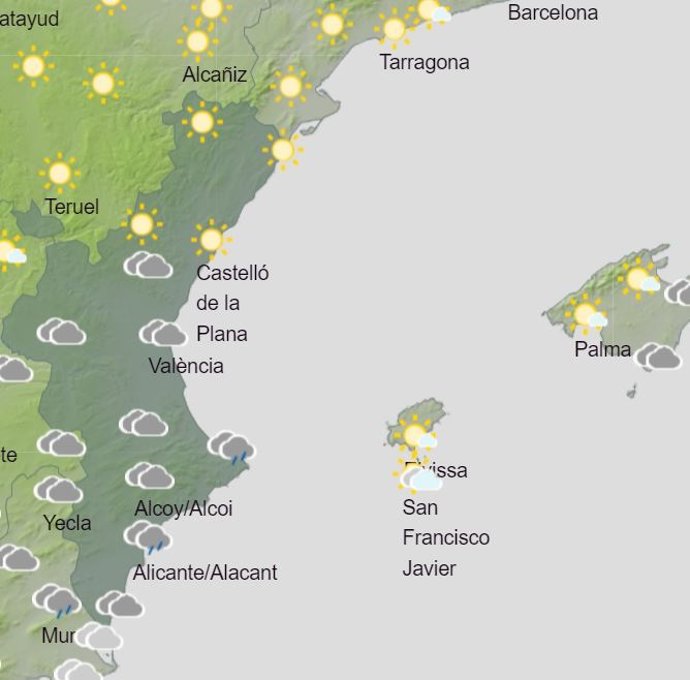 Previsión meteorológica para la Comunitat Valenciana