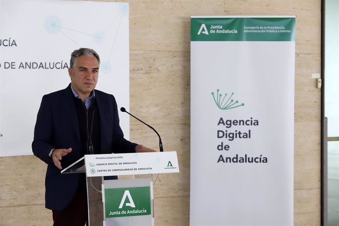 El consejero de la Presidencia, Administración Pública e Interior, Elías Bendodo, presenta la futura sede donde se ubicará la Agencia Digital de Andalucía (ADA) y el Centro de Ciberseguridad a 06 de febrero de 2022 en Málaga, Andalucía.