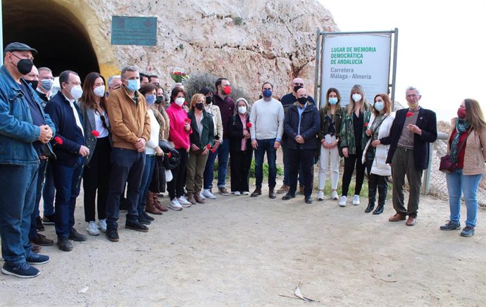 Daniel Pérez, secretario general del PSOE de Málaga, en el acto por el 85 aniversario de 'La Desbandá'