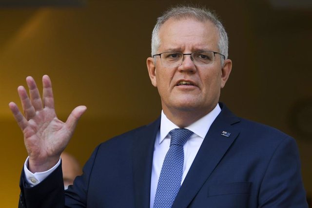 Australian Prime Minister Scott Morrison speaks during a press conference at Parliament House in Canberra, Monday, January 10, 2022. (AAP Image/Lukas Coch) NO ARCHIVING