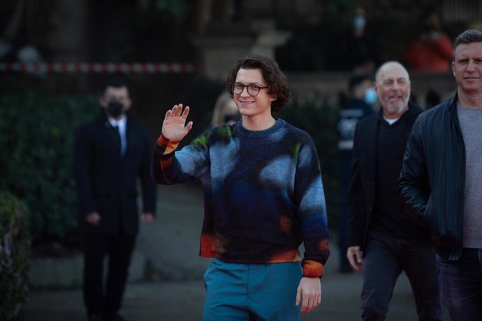 El actor Tom Holland visita Barcelona para presentar 'Uncharted'.