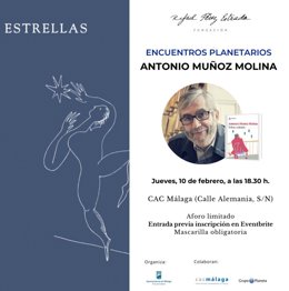 Cartel de 'Encuentros Planetarios' con Antonio Muñoz Molina