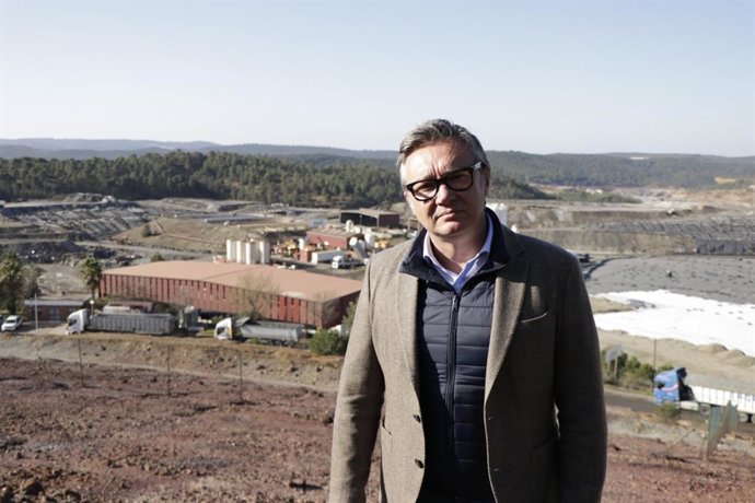 El portavoz del Grupo Parlamentario Vox en Andalucía, Manuel Gavira, en Nerva (Huelva).