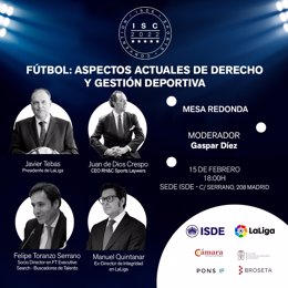 Javier Tebas preside el próximo 15 de febrero la presentación del ISDE Sports Convention 2022.