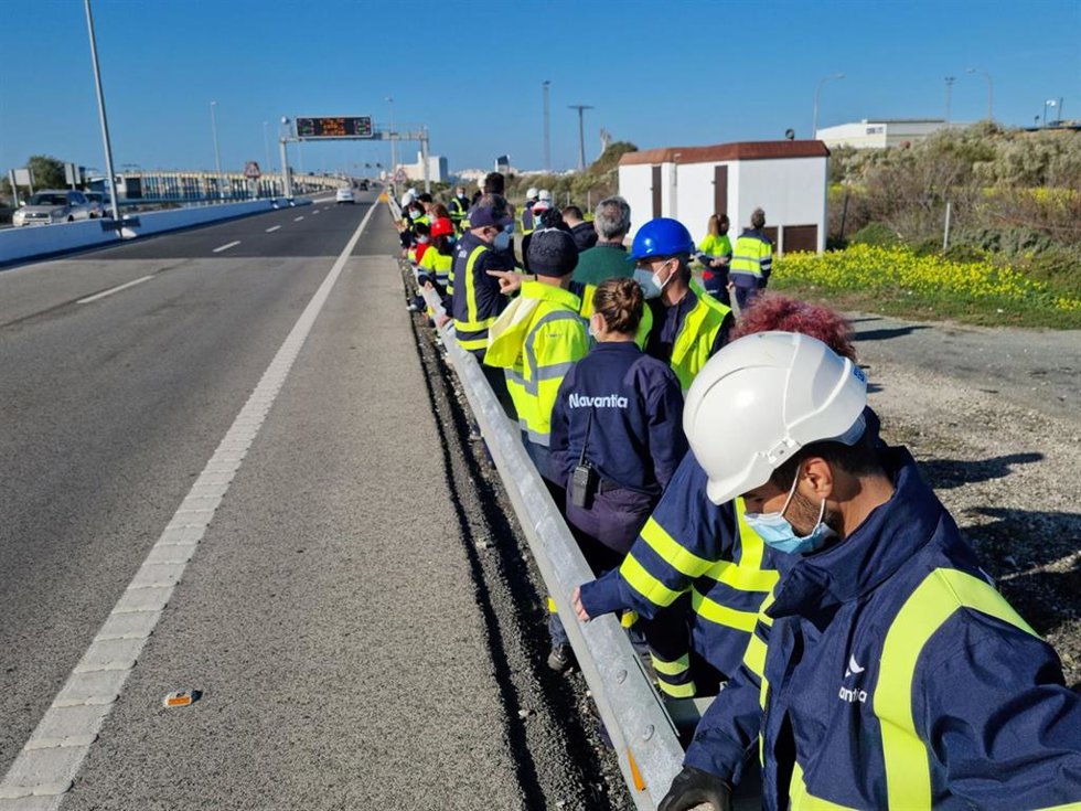 Concentración de los trabajadores de Navantia Puerto Real.
